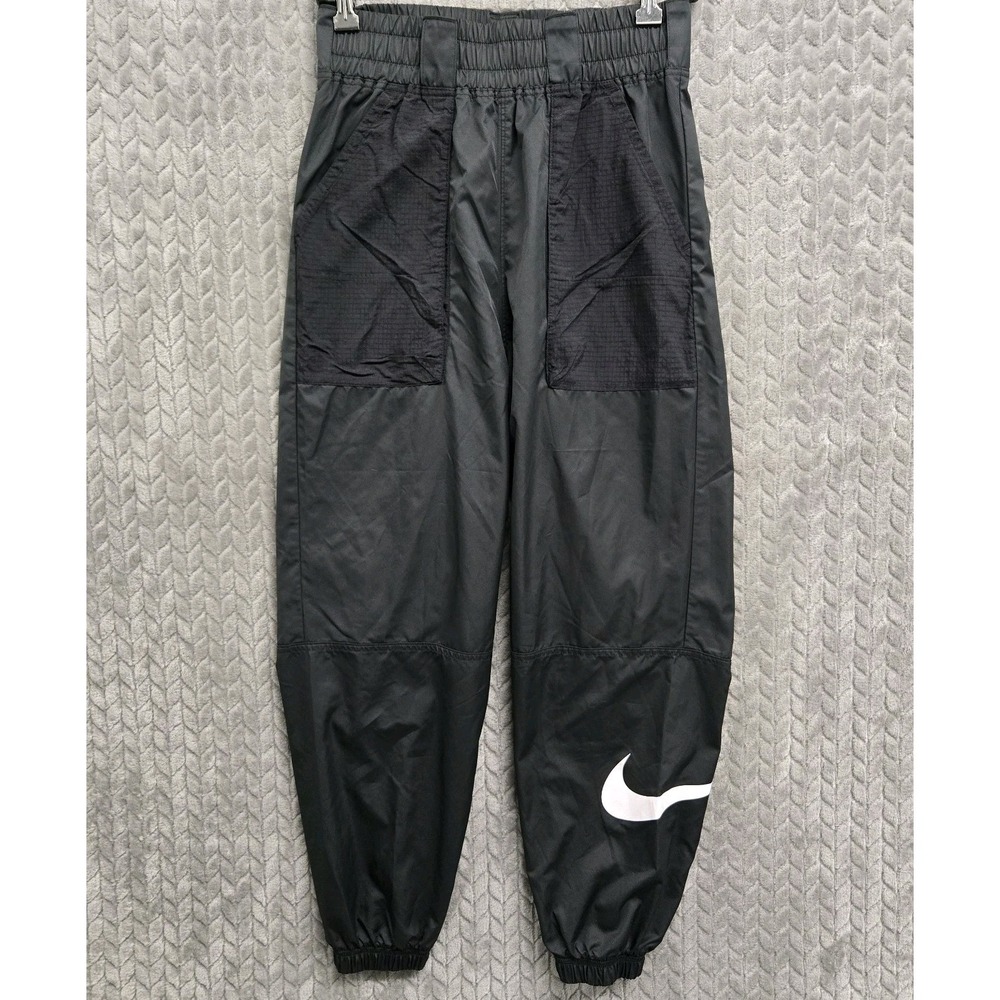 Nike Sportswear Tapered Jogger Pants‎ Womens Small Black Big Swoosh DB3866 NSW
